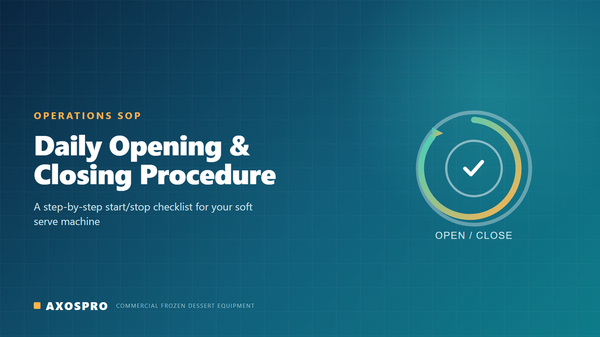 Soft Serve Machine Daily Opening & Closing Procedure (SOP)