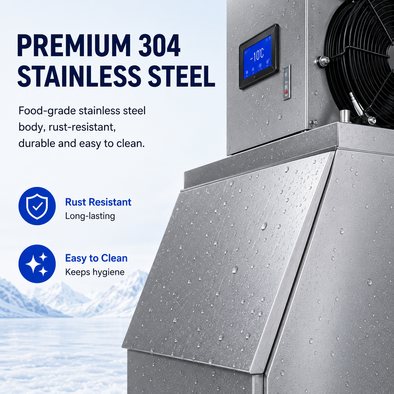 AXOSPRO Commercial & Industrial Flake Ice Machine - 300/500/1000KG/24h detail image 6