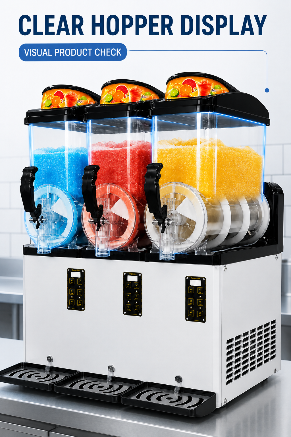 Axospro G10L3 Commercial Slush Machine - 3 Independent Bowls, Dual Mode detail image 2
