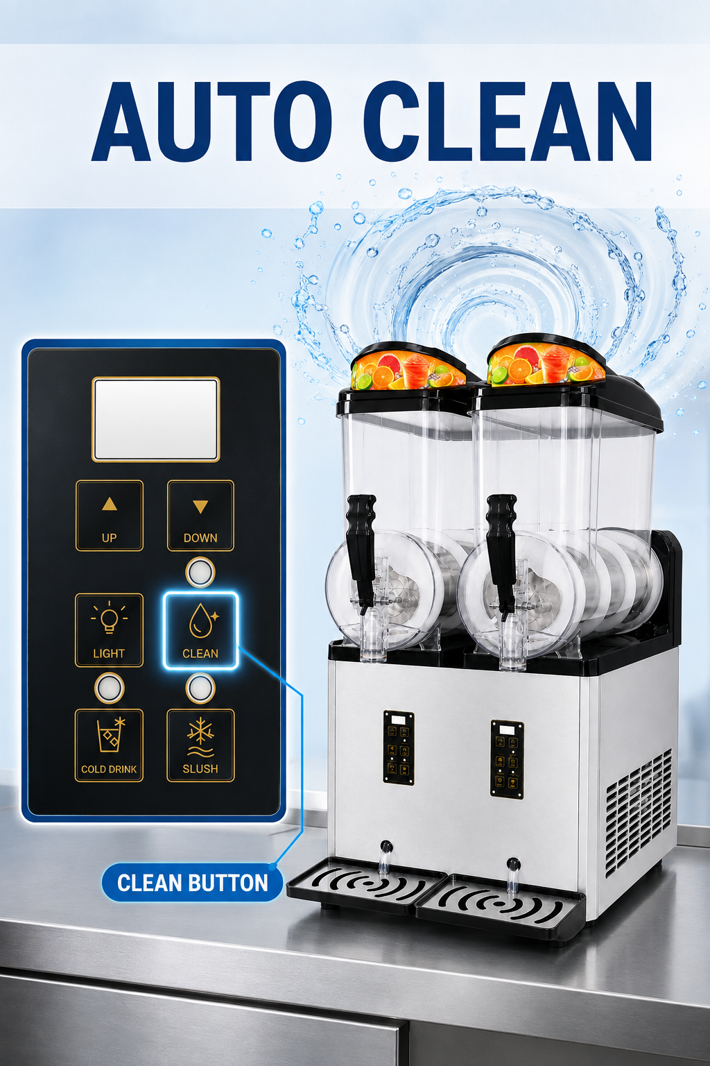 Axospro G10L2 Compact Slush Machine - 2 Bowls, 30L, Fits 400mm Counter Space detail image 4