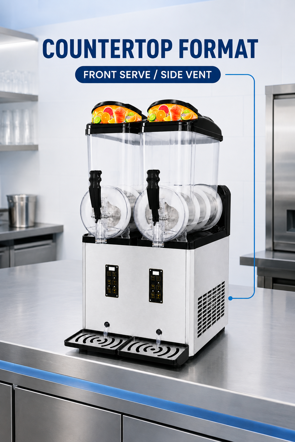 Axospro G10L2 Compact Slush Machine - 2 Bowls, 30L, Fits 400mm Counter Space detail image 2