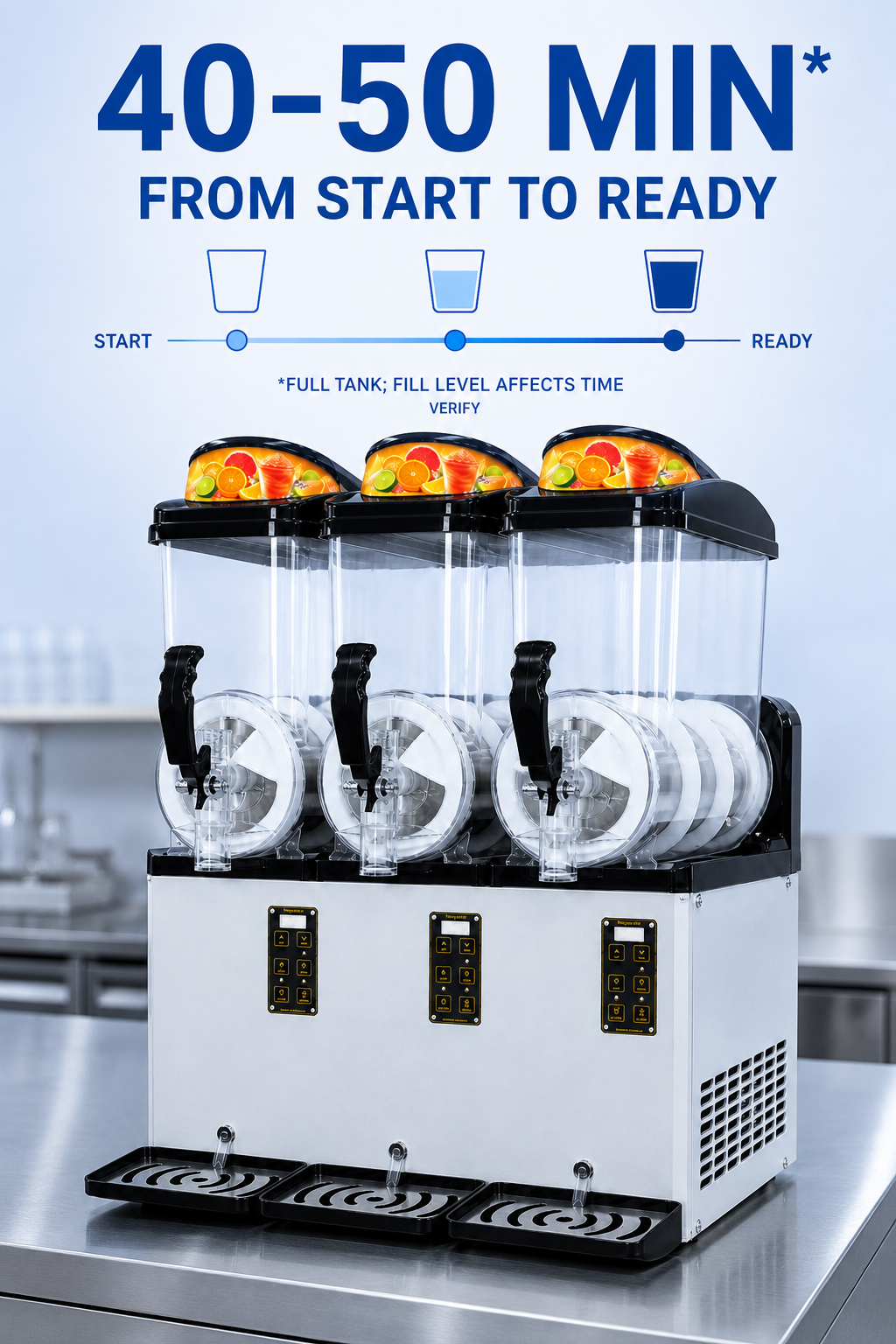 Axospro G10L3 Commercial Slush Machine - 3 Independent Bowls, Dual Mode detail image 4