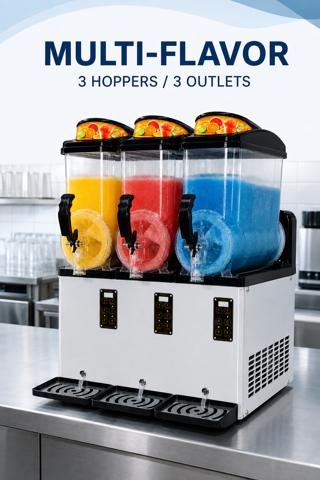 Axospro G10L3 Commercial Slush Machine - 3 Independent Bowls, Dual Mode detail image 1