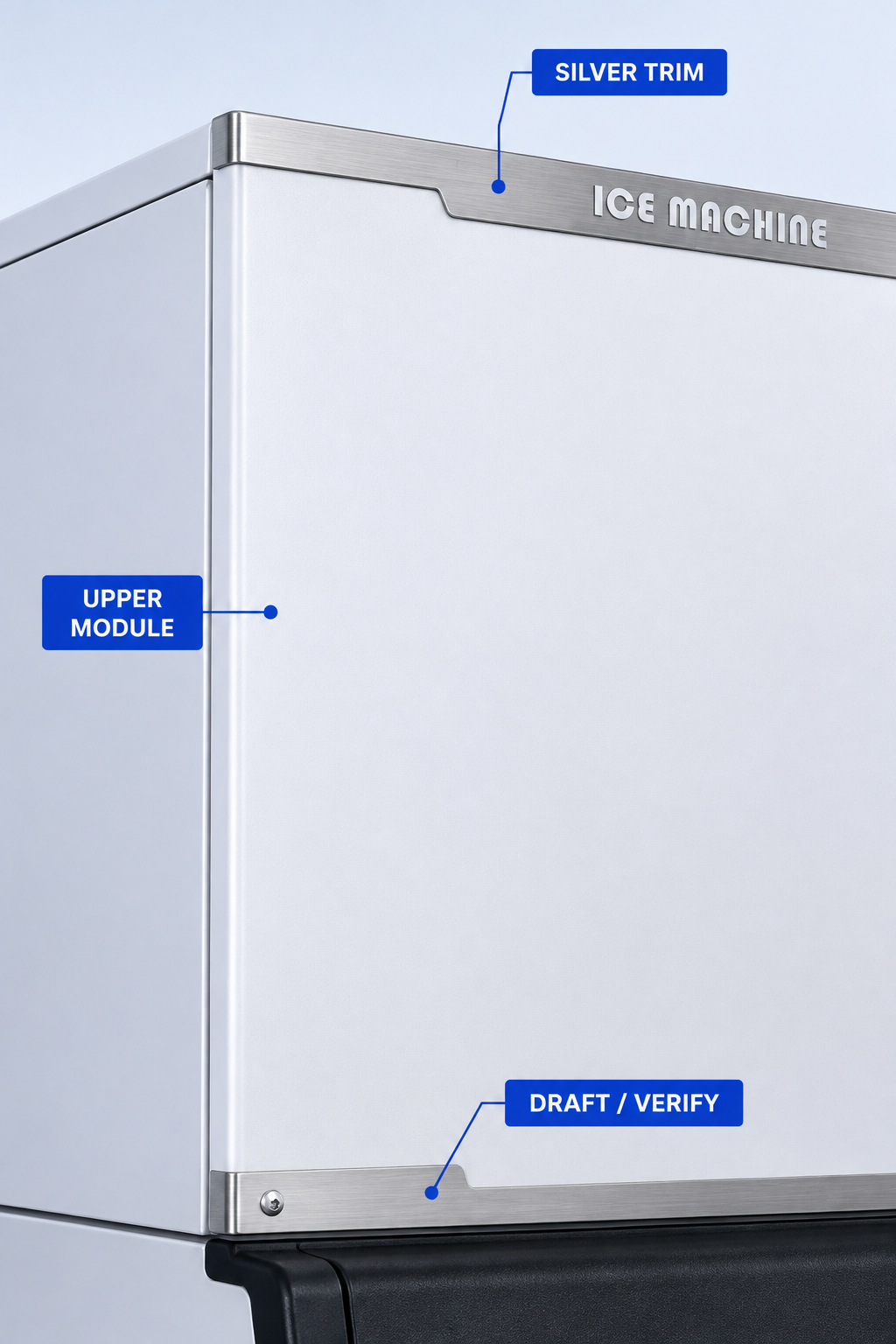 Axospro IM-260 Commercial Ice Maker - 450 kg/day Cube Ice, 200 kg Storage Bin detail image 3