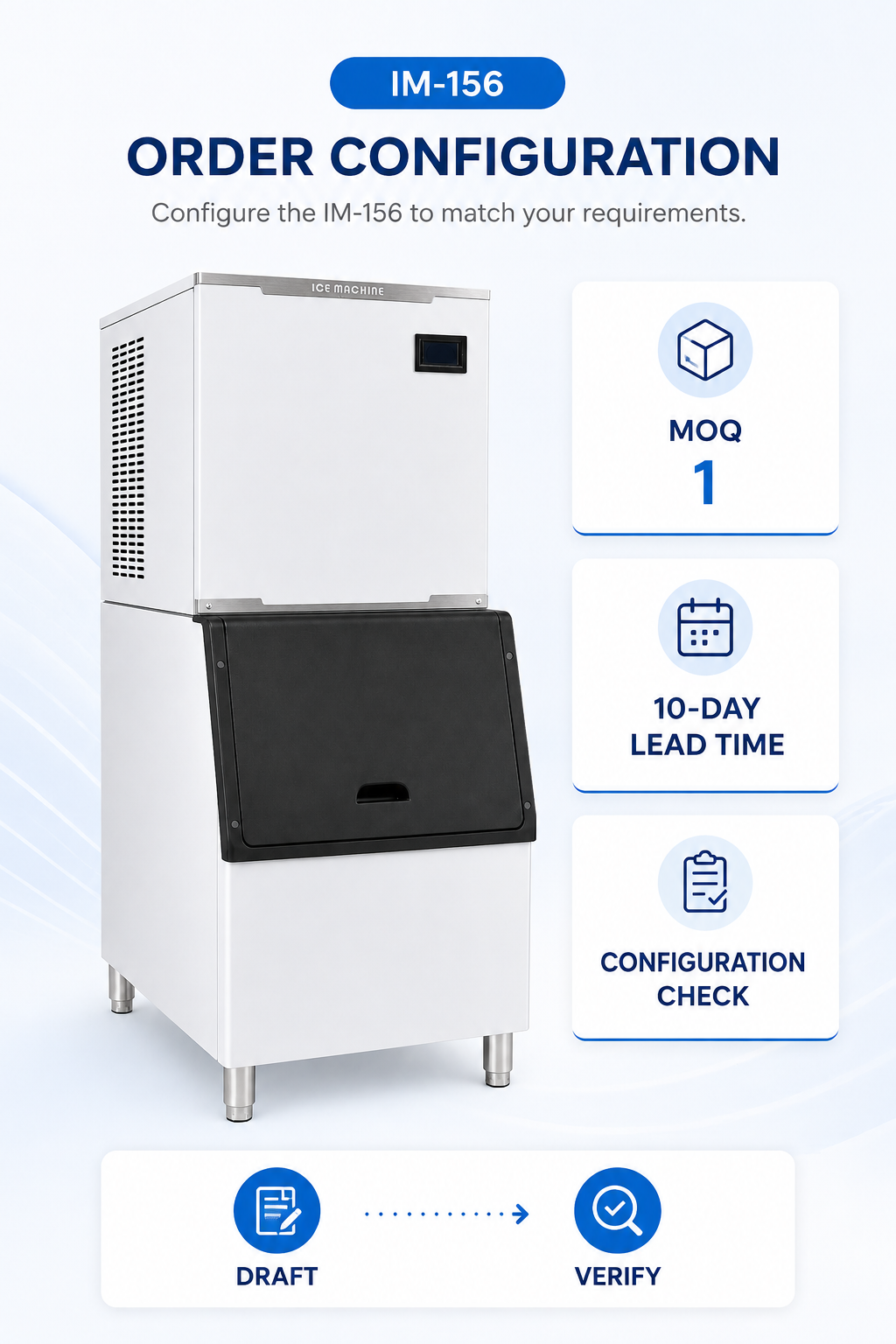 Axospro IM-260 Commercial Ice Maker - 450 kg/day Cube Ice, 200 kg Storage Bin detail image 4